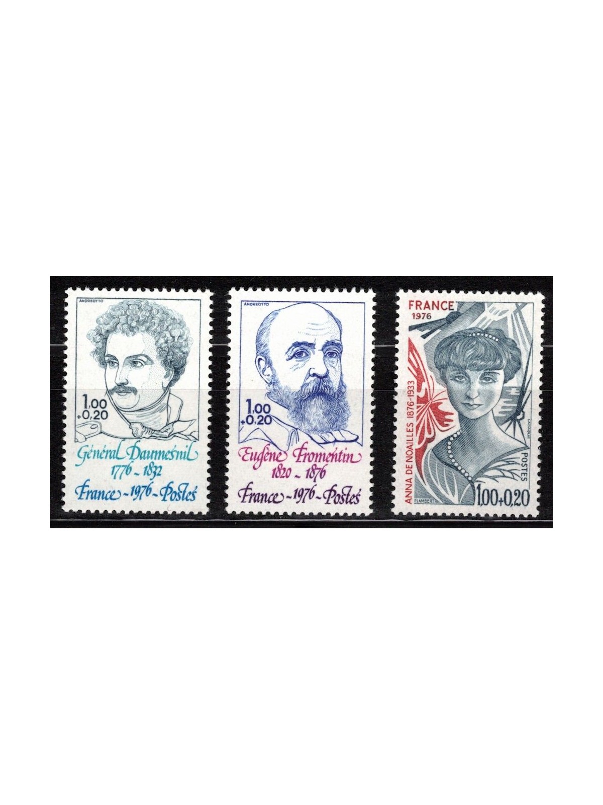 FRANCE 1976 Pro Red Cross (characters) 3v MNH**