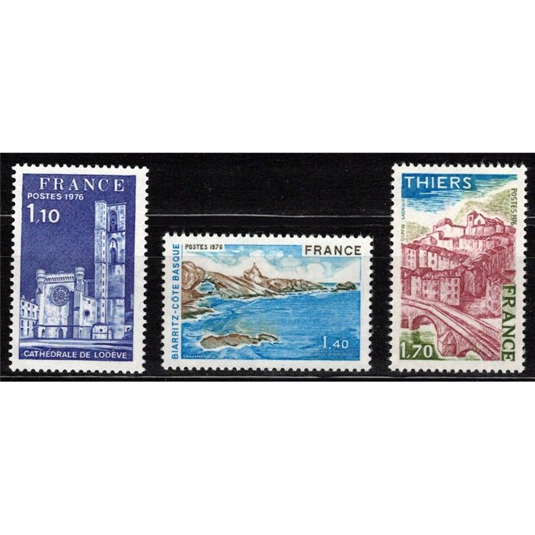 FRANCE 1976 Tourist series 3v MNH** (2)