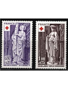 FRANCIA 1976 Pro Croce Rossa (Sculture) 2v MNH**