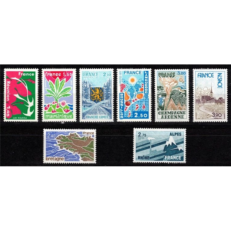 FRANCE 1977 French Regions 8v MNH**