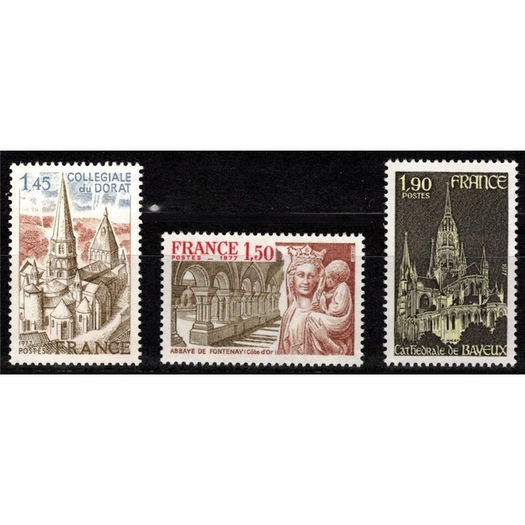 FRANCIA 1977 Serie turistica 3v MNH**