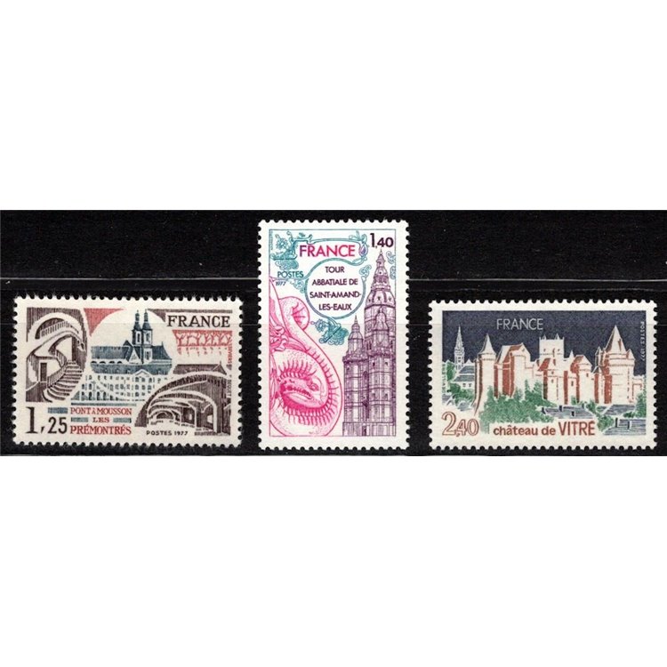 FRANCE 1977 Tourist series 3v MNH** (2)