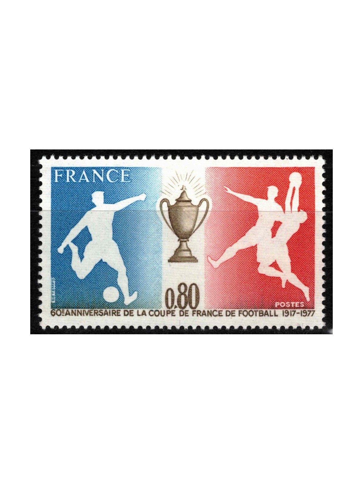 FRANCIA 1977 Coppa Francia di Calcio MNH**
