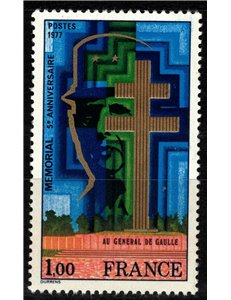 FRANCIA 1977 Memoriale a De Gaulle MNH**