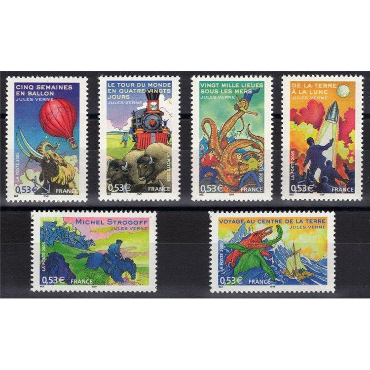 FRANCIA 2005 Jules Verne 6v MNH**