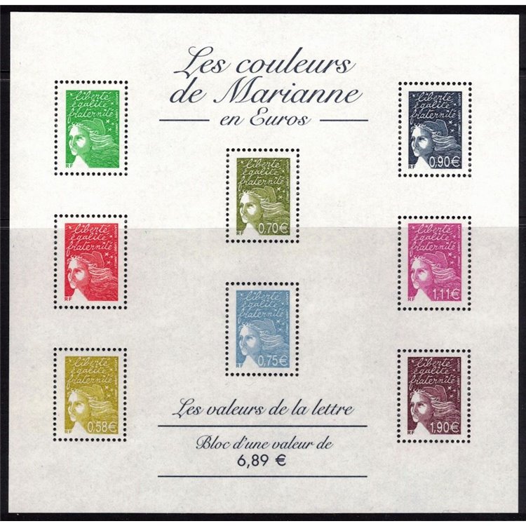 FRANCE 2002 Marianne of July 14 s/s MNH**