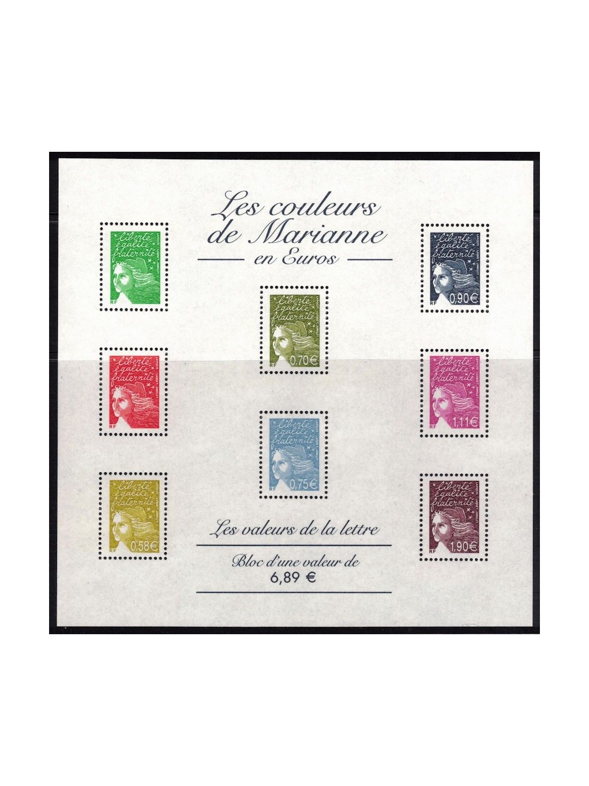 FRANCE 2002 Marianne of July 14 s/s MNH**