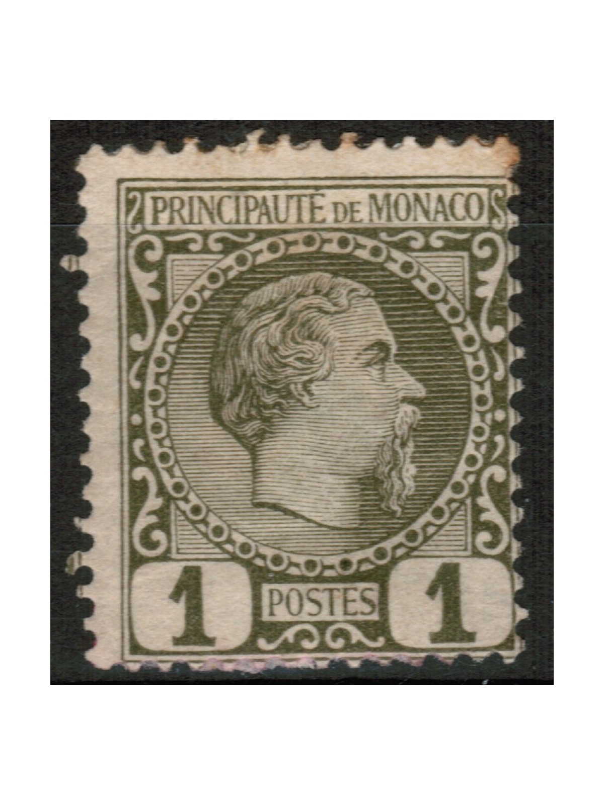 MONACO 1885 Effigie del Principe Carlo III 1v MH*