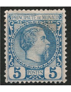 MONACO 1885 Effigy of Prince Charles III 1v MH* (n.3)