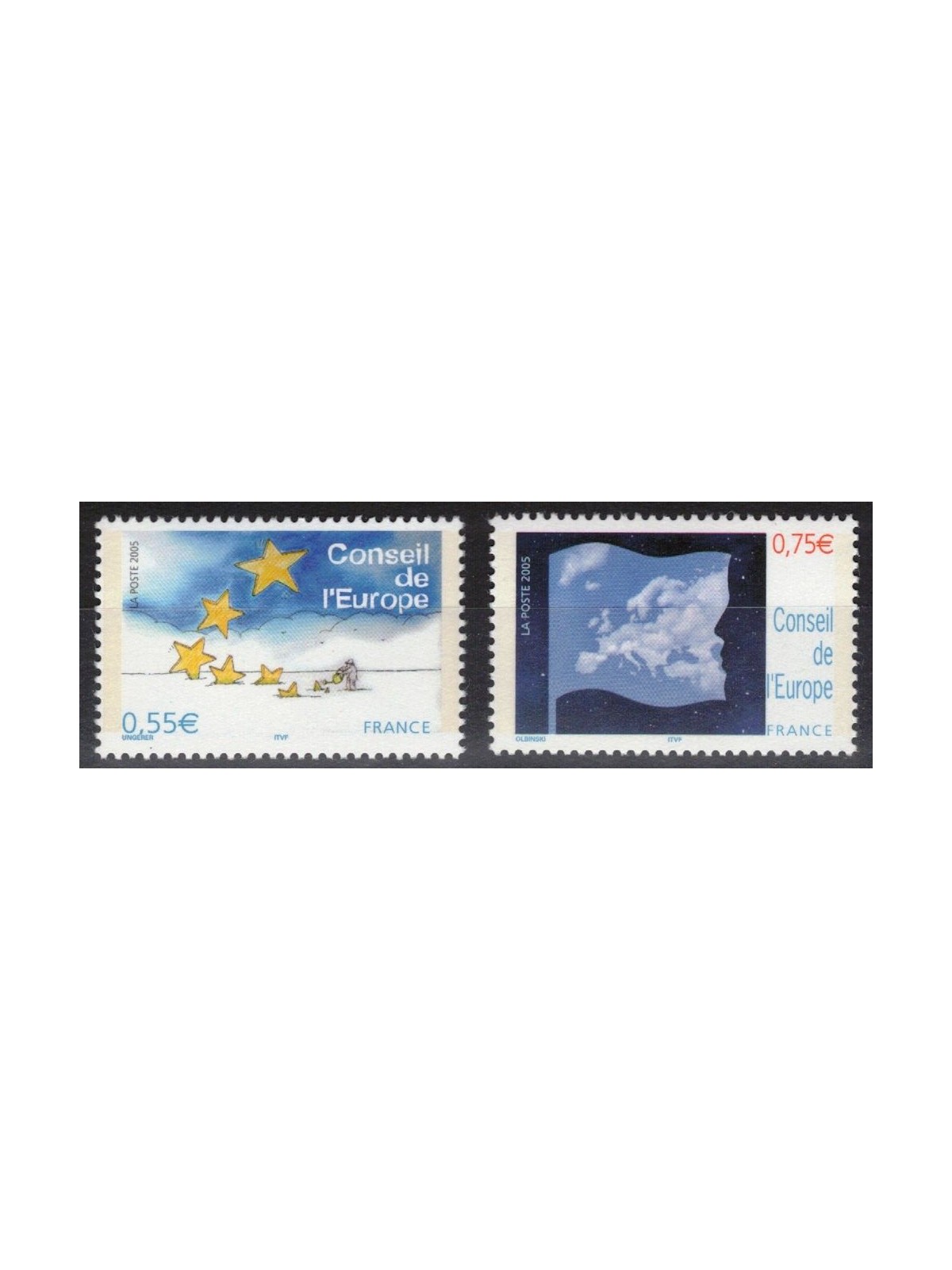FRANCE 2005 Service (Council of Europe) 2v MNH**