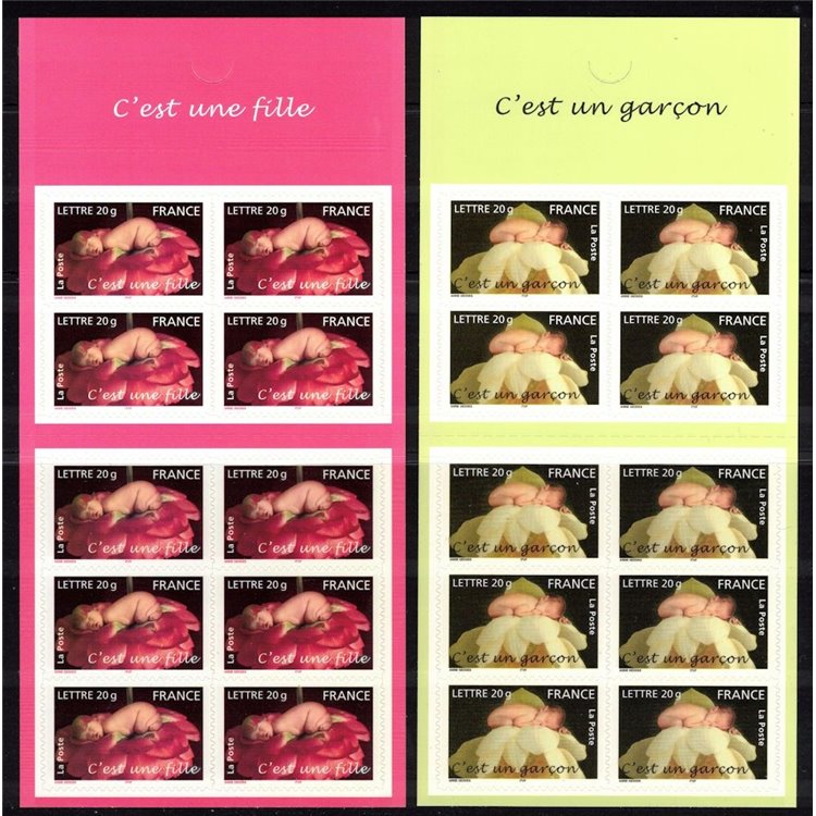 FRANCE 2005 Greeting stamps, male and female 2 booklet MNH**