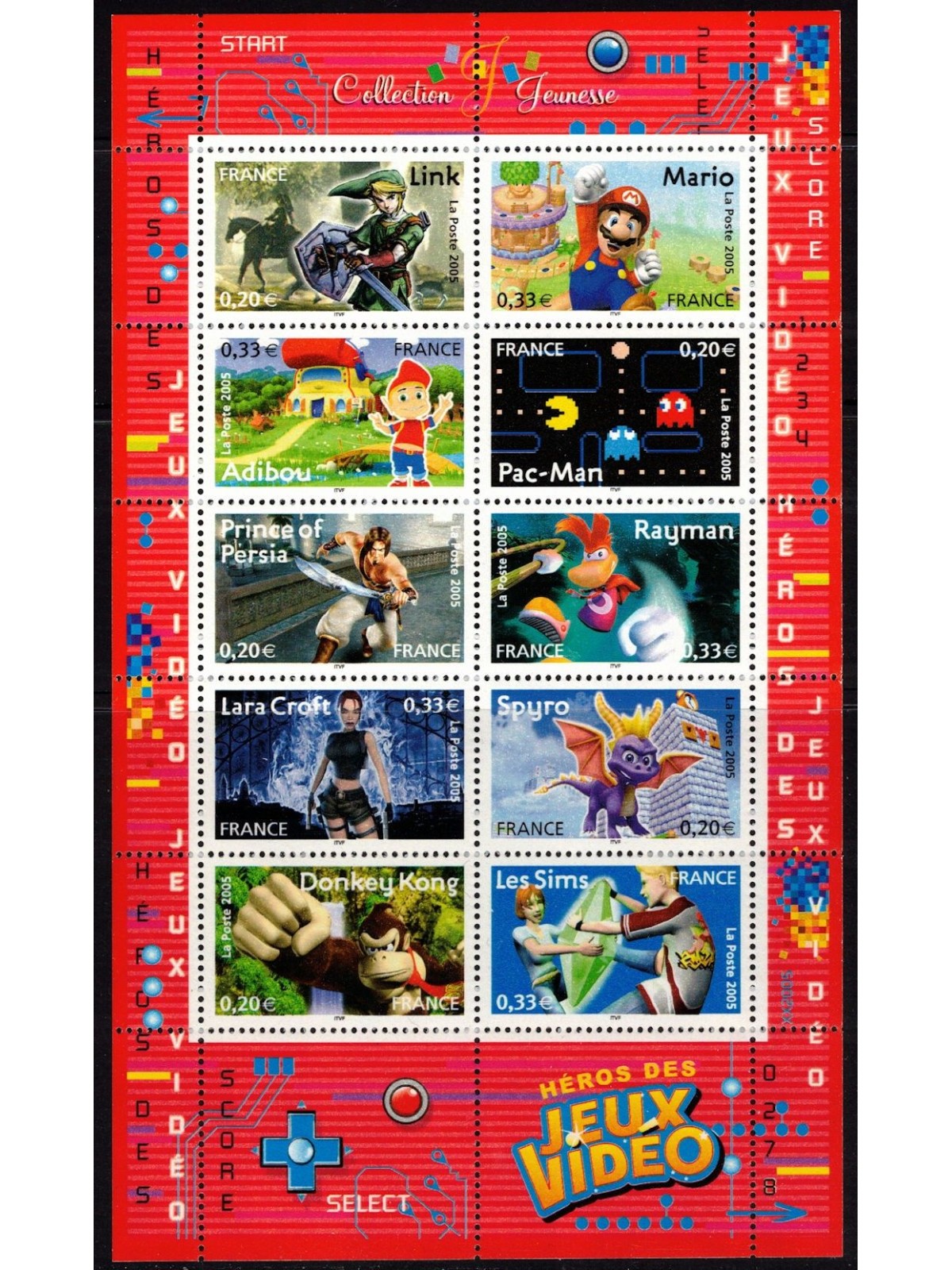 FRANCIA 2005 Collezione giovane (Eroi dei videogiochi) BF MNH**