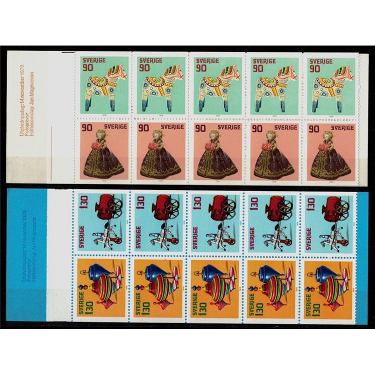 SVEZIA 1978 Natale (Giocattoli antichi) 2 LB MNH**