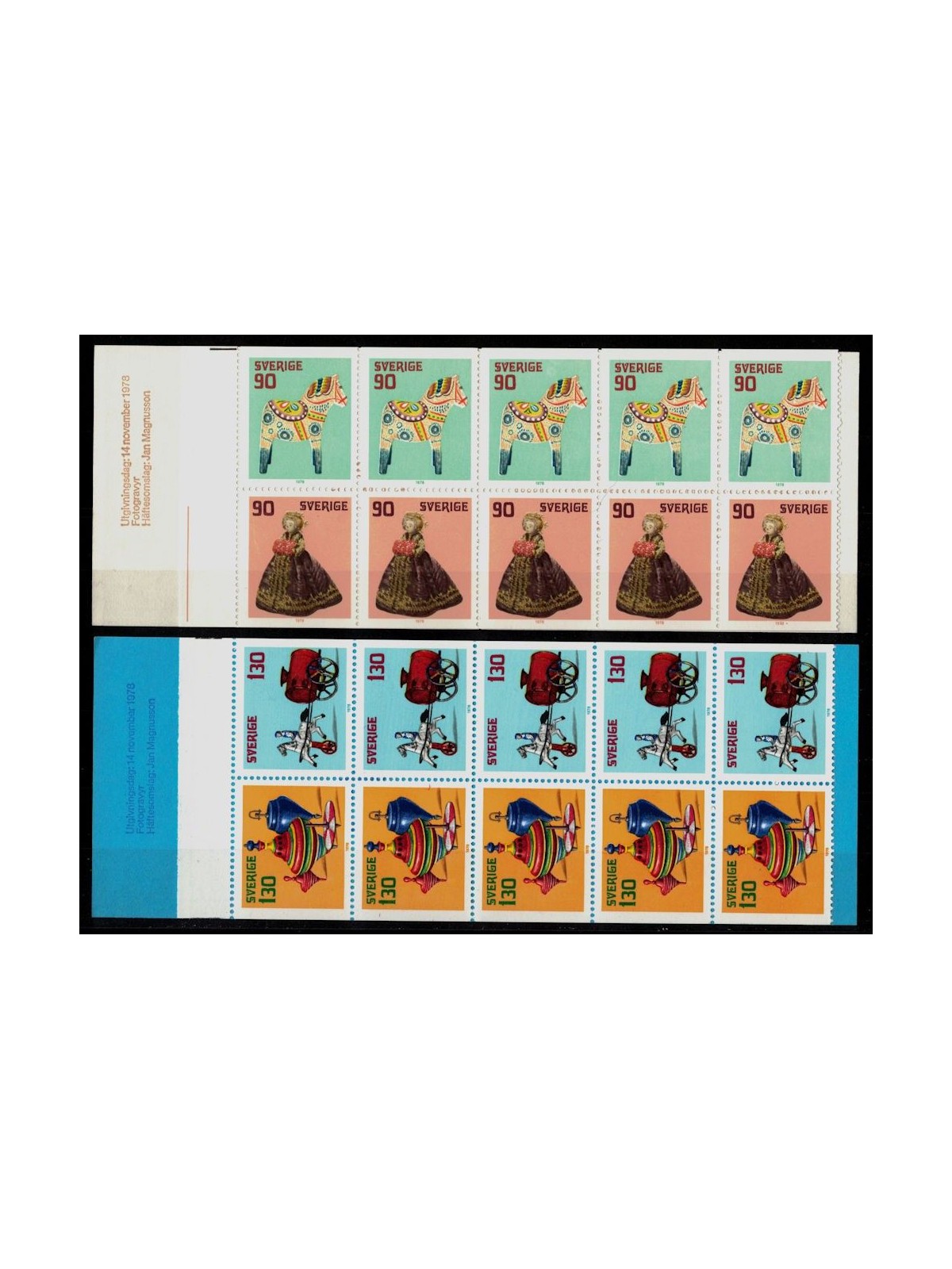 SWEDEN 1978 Christmas (Antique toys) 2 booklet MNH**