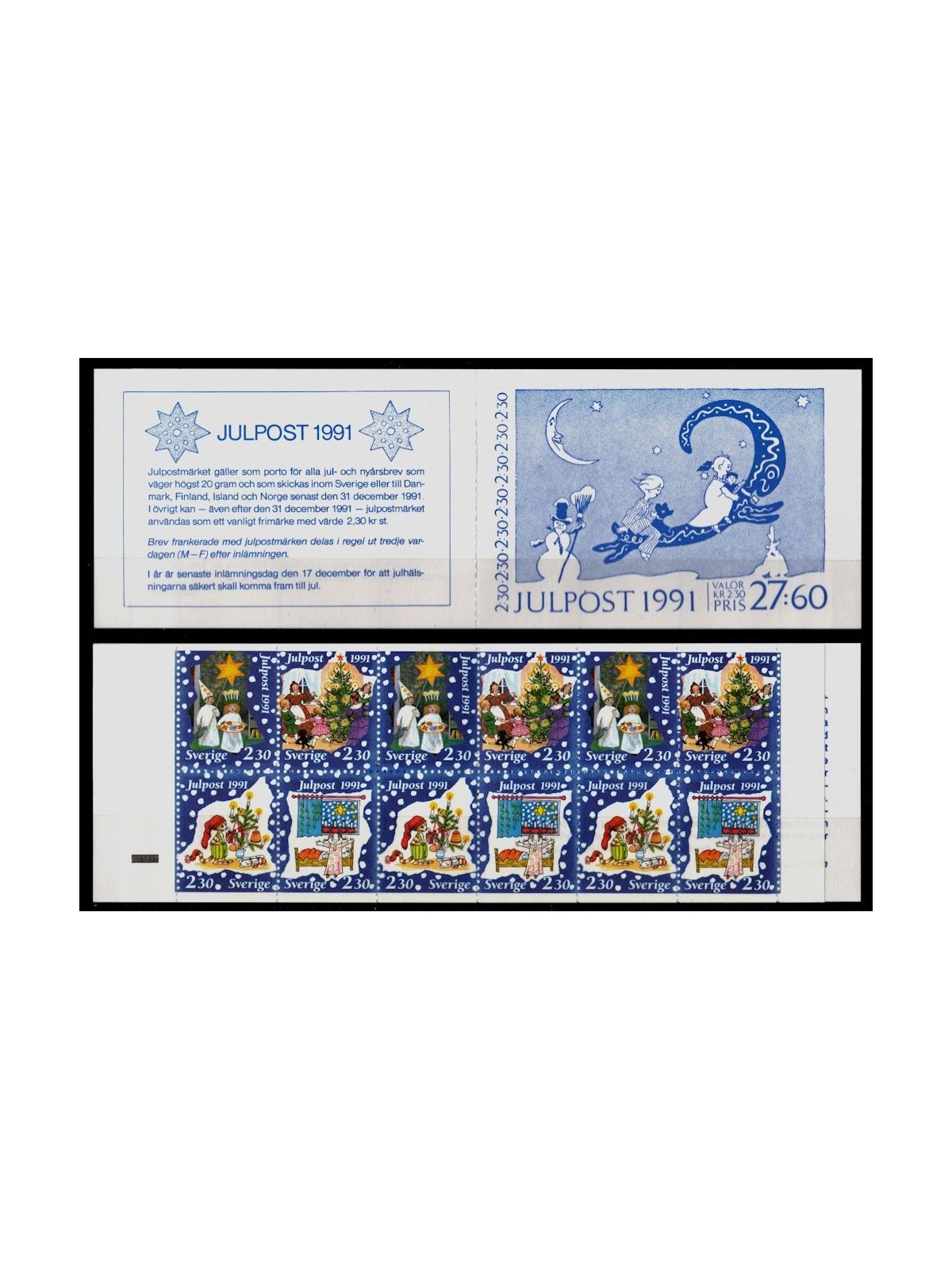 SWEDEN 1991 Christmas (Children's literature) booklet MNH**
