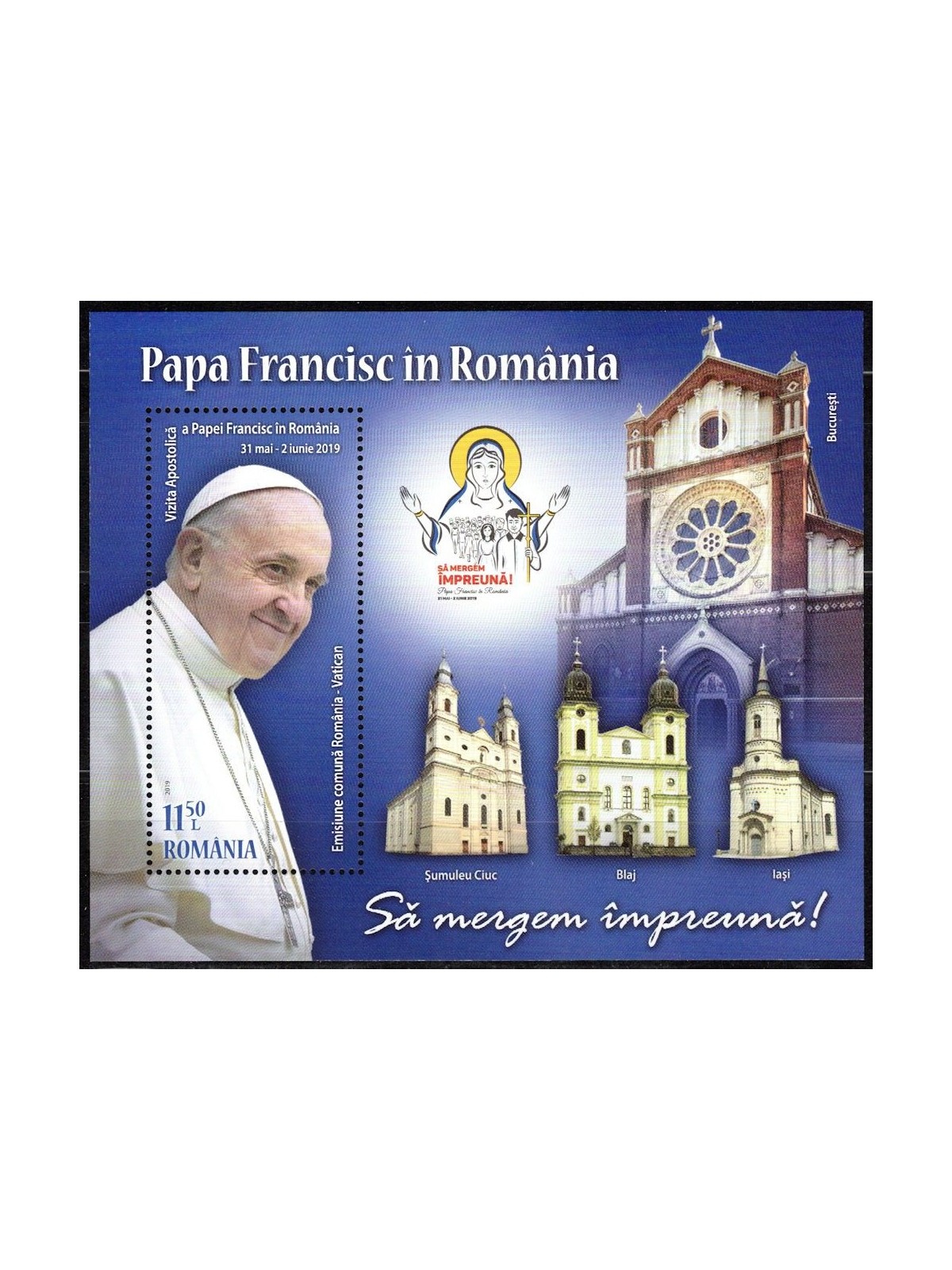 ROMANIA 2019 Papa Francesco in Romania BF MNH**