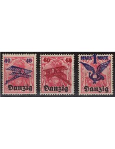 DANZICA 1920 Posta aerea 3v MH*