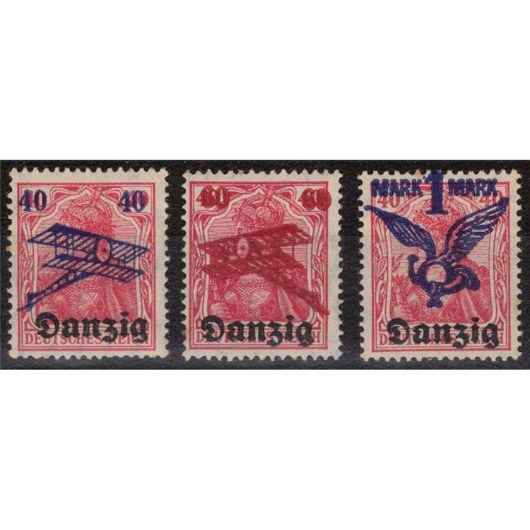 DANZICA 1920 Posta aerea 3v MH*
