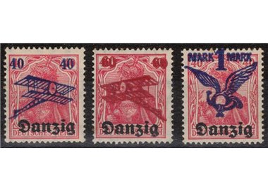 DANZICA 1920 Posta aerea 3v MH*