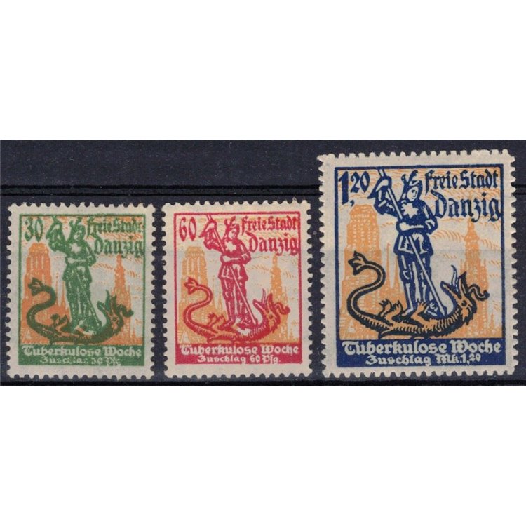 GDANSK 1921 Pro tuberculosis 3v MH*
