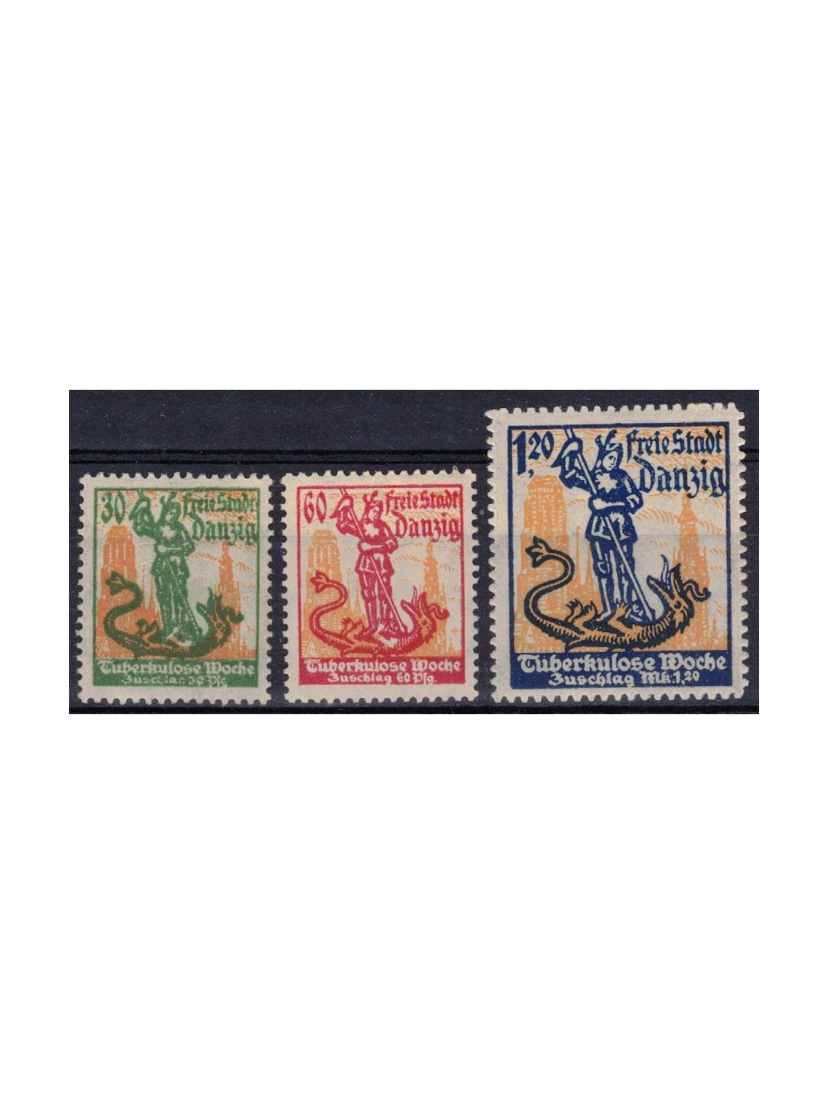 DANZICA 1921 Pro tubercolotici 3v MH*