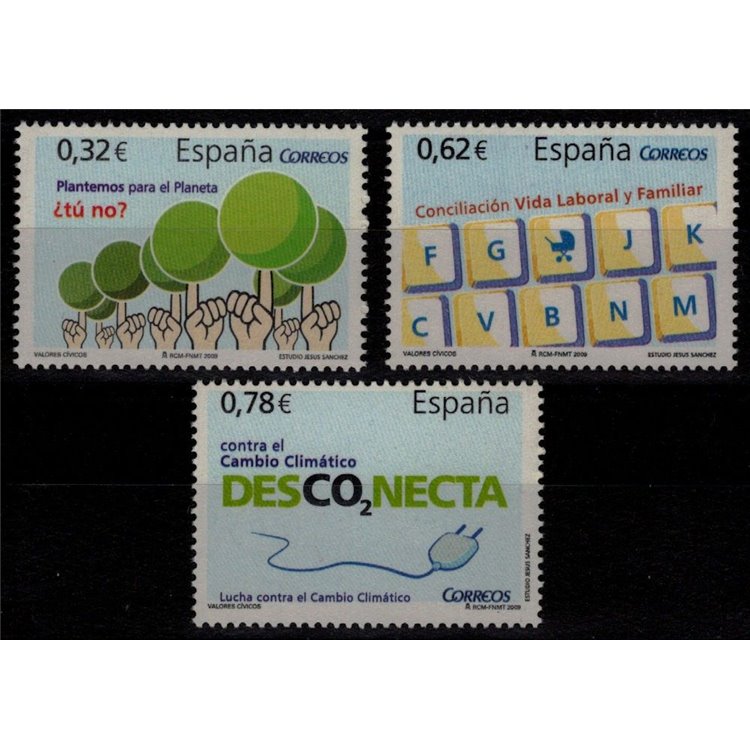 SPAGNA 2009 Valori civici (4ª serie) 3v MNH**