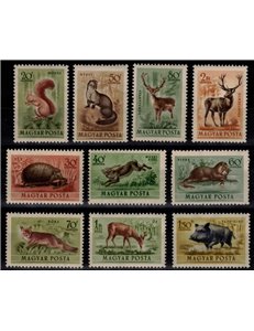 UNGHERIA 1953 Fauna (posta aerea) 10v MNH**