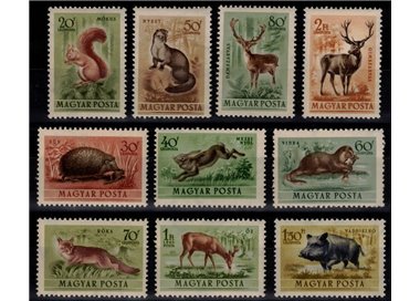 HUNGARY 1953 Fauna (airmail) 10v MNH**