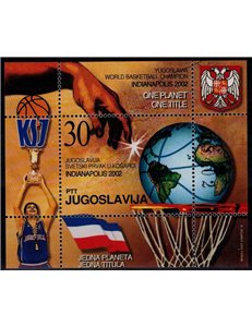 YUGOSLAVIA 2002 Basketball Championship Victory s/s MNH**