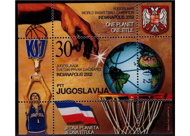 YUGOSLAVIA 2002 Basketball Championship Victory s/s MNH**