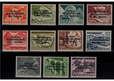 SVIZZERA 1950 Servizio (BUREAU INTERNATIONAL DU TRAVAIL) 11v MH*
