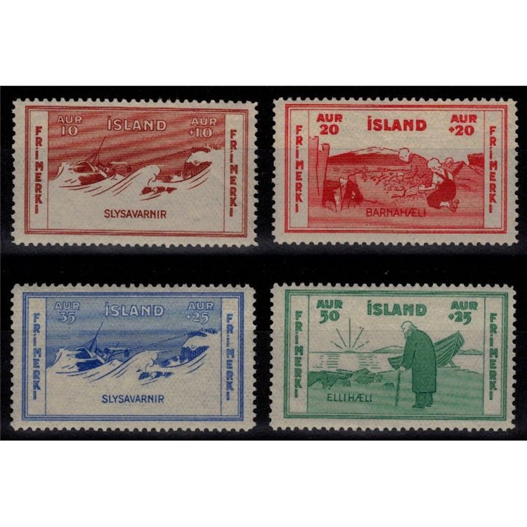 ICELAND 1933 Pro maritime works 4v MNH**