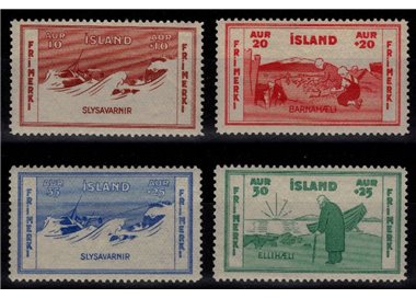 ISLANDA 1933 Pro opere marittime 4v MNH**