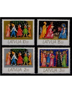 LATVIA 1992 Christmas 4v MNH**