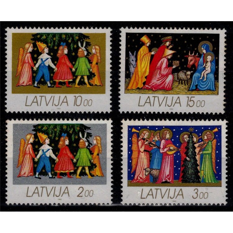 LETTONIA 1992 Natale 4v MNH**