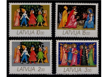 LATVIA 1992 Christmas 4v MNH**
