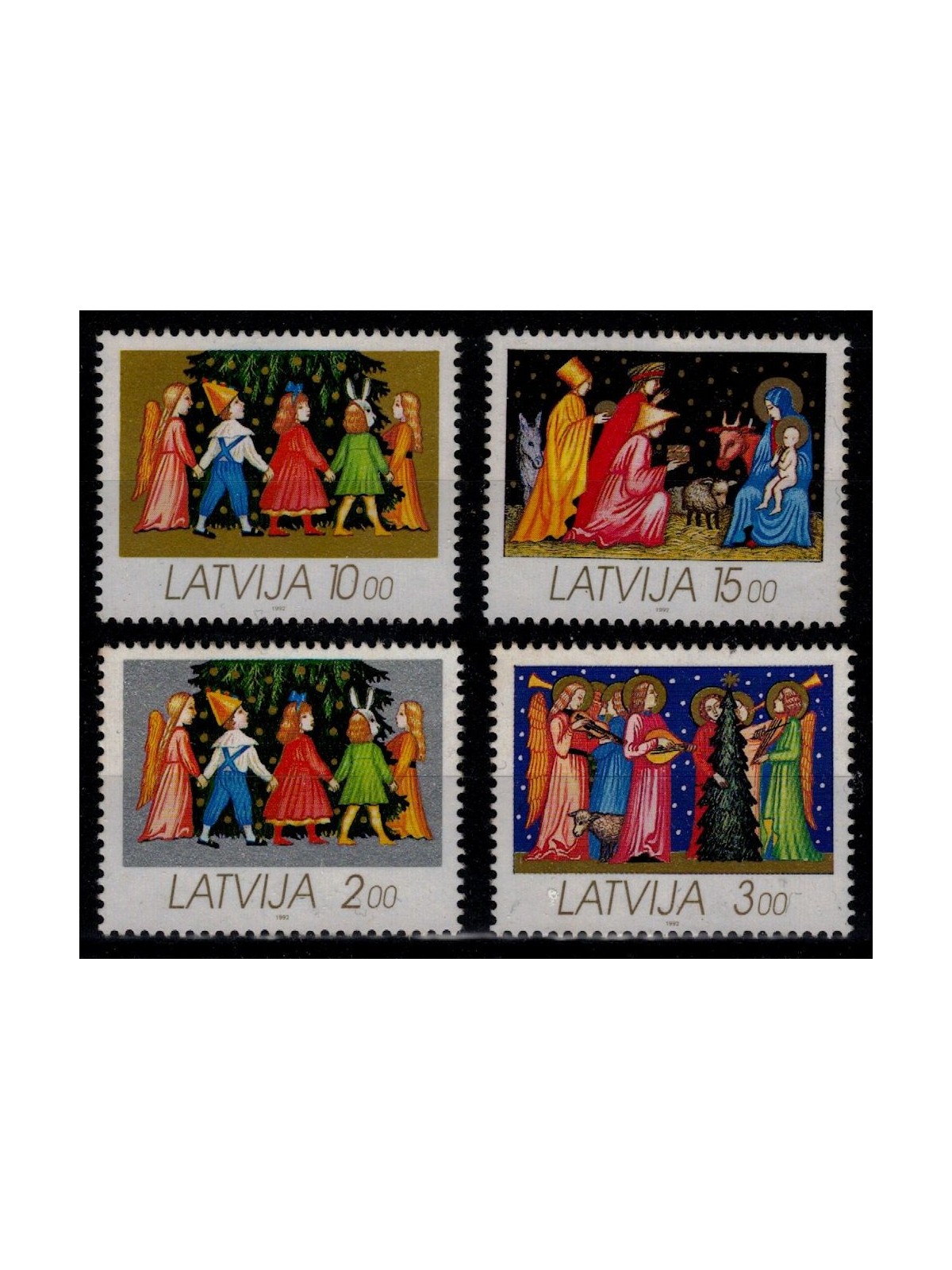 LATVIA 1992 Christmas 4v MNH**