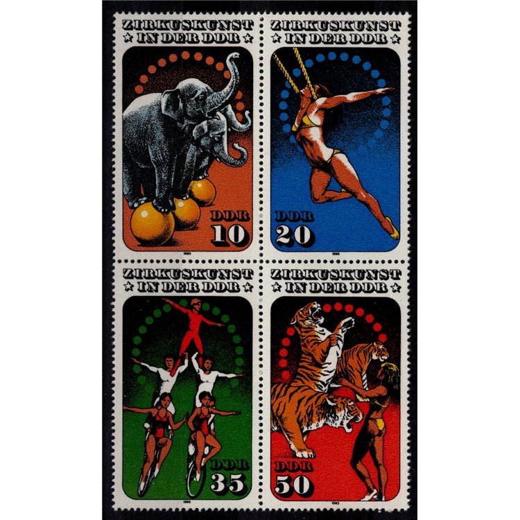 GERMANY DDR 1985 Circus art 4v MNH**