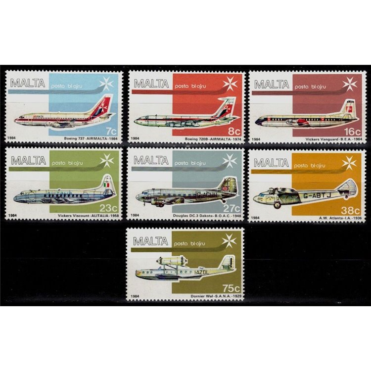 MALTA 1984 Posta aerea 7v MNH**