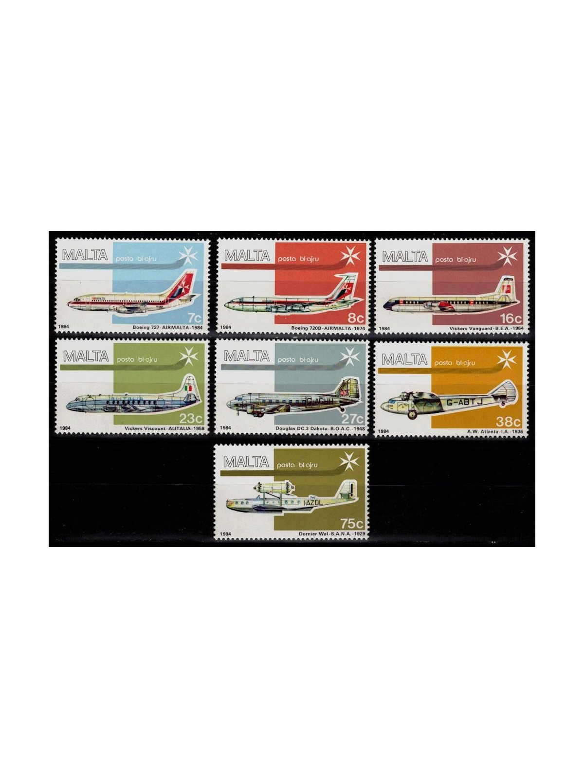 MALTA 1984 Airmail 7v MNH**