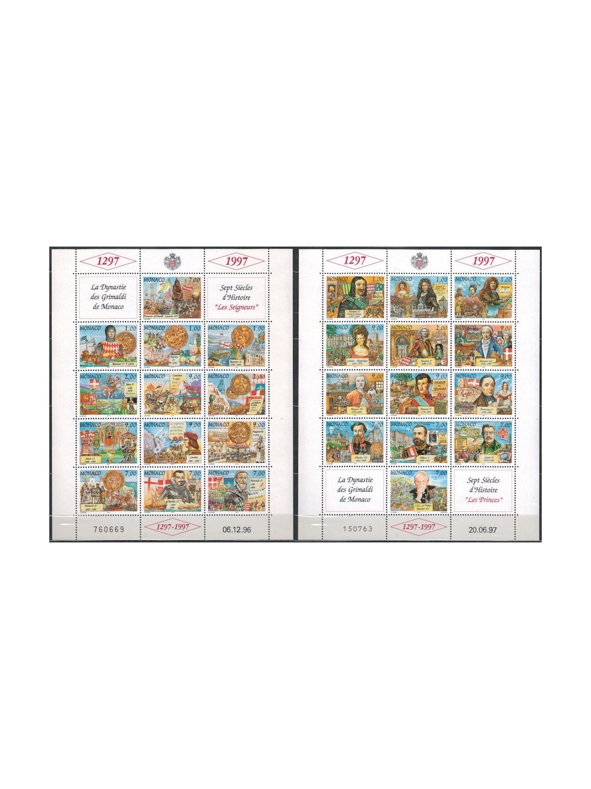MONACO 1997 Grimaldi Dynasty 26v MNH**