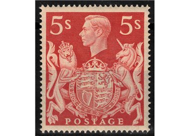 GREAT BRITAIN 1939 Effigy of King George VI (5s carmine red) MNH**