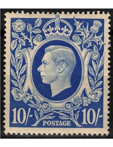 GRAN BRETAGNA 1942 Re Giorgio V (10s azzurro) MNH**