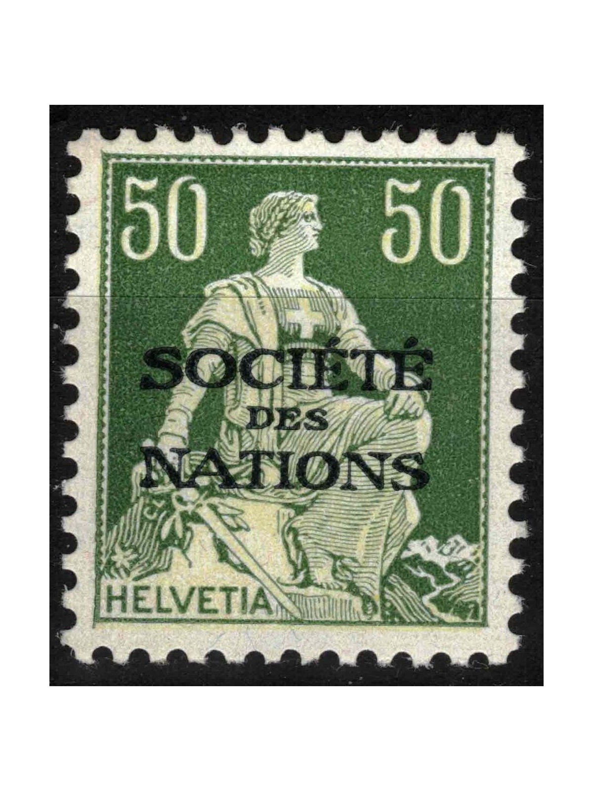 SVIZZERA 1922 Servizio (SOCIÉTÉ DES NATIONS) 50c verde MH*