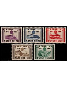 AUSTRIA 1955 Anniversary Second Republic 5v MH*
