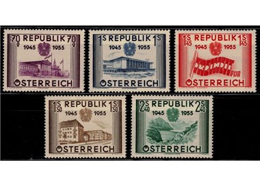 AUSTRIA 1955 Anniversario Seconda Repubblica 5v MH*