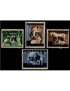 AUSTRIA 1945 Francobolli di Germania soprastampati 4v MH*