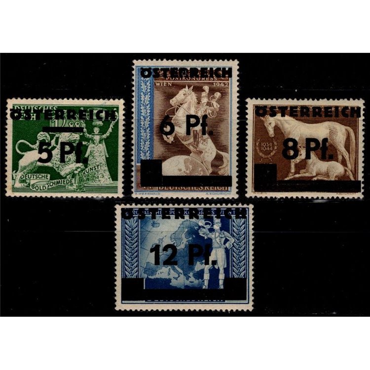 AUSTRIA 1945 Francobolli di Germania soprastampati 4v MH*