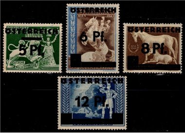 AUSTRIA 1945 Francobolli di Germania soprastampati 4v MH*