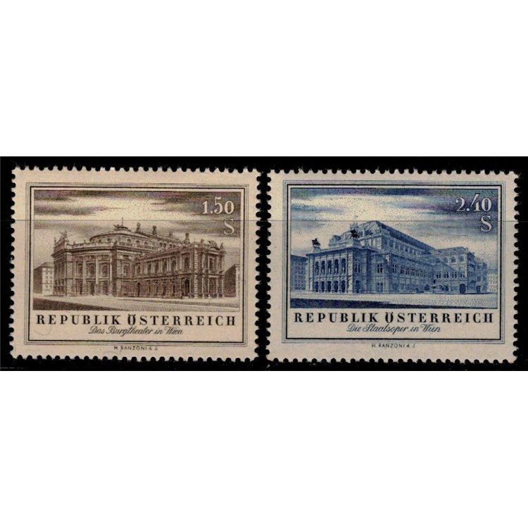 AUSTRIA 1955 Reopening of the Burgtheater 2v MNH**